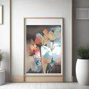 Rozkwitające refleksje - ręcznie malowany obraz olejny 97x70 cm z kwiatami