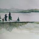 PEJZAŻ-akwarela formatu a3