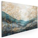 Obraz do salonu - ZŁOTE DRZEWA I KSIĘŻYC - 70x50 cm (103101)