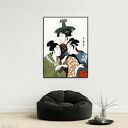 Plakat „Azjatyckie Trio” A3 29.7x42 cm - biel i czerń