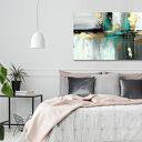 Obraz abstrakcyjny 3D - złoto, turkus i czerń 120x80 cm