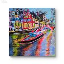 Amsterdam, obraz na płótnie, 40x40x2 cm