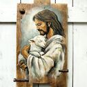 Pan moim Pasterzem - ręcznie malowany obraz religijny na deskach