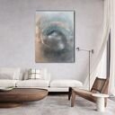 LUNA - nowoczesny obraz księżyc ręcznie malowany na płótnie 80x100 cm