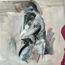 Trochę Czekałam - obraz akrylowy 100x100 na płótnie nad łóżko