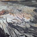 ZESTAW RĘCZNIE MALOWANYCH OBRAZÓW Z RAMAMI - DYPTYK MISTYCZNY POURING - 2x 40x30cm