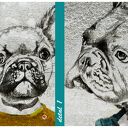 Obraz drukowany na płótnie - Rodzina buldogów z synami 120x80 cm