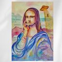 Gdzie się podział Leonardo? Oryginalna akwarela A4 w stylu pop-art i surrealizmu