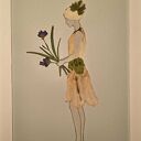 She Gathered the Morning - obraz botaniczny z suszonych kwiatów 21x30 cm
