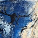 Szaman 2 - nowoczesny obraz abstrakcyjny ręcznie malowany 80x120 cm