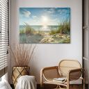 Plaża i morze w stylu Hampton - obraz na płótnie 100x70 cm