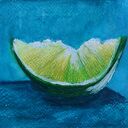 Limonka - akwarela formatu 12,5 x 18 cm