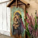 Obraz malowany na starych deskach - Madonna z Dzieciątkiem