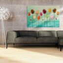 Kolorowy obraz z abstrakcją 120x80 cm - turkusowe kształty Vaku dsgn