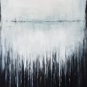 Abstrakcja w bieli, czerni i szarościach - obraz akrylowy 100 x 50 cm, gotowy do zawieszenia