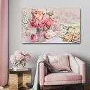 Pastelowy obraz na płótnie 100x60 - róże i piwonie w stylu glamour