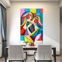 'Pierwszy dotyk " obraz ręcznie malowany akryl 100x150