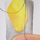 Abstrakcja - praca w formacie 24/32 cm (akwarela i tusz)