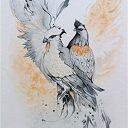 Sojusz skrzydeł, Akwarela 32x24 cm