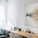 Obraz na płótnie Jeleń beżowy i brązowy w pionie 50x70 cm (49409)