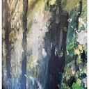 Las Skąpany w Słońcu - obraz ręcznie malowany na płótnie 40x60