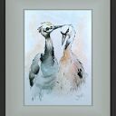 Żurawie Rodzinne ścieżki - akwarela 24x32 cm (oryginał)