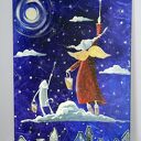 Magiczne gwiazdki marzeń - Giclee (obraz na płótnie kot i anioł)