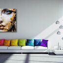 Obraz twarz kobiety 39 - portret glamour na płótnie 120x80 cm