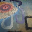 Obraz abstrakcyjny na płótnie 150 x 100 cm - „Kto jest bez winy niechaj pierwszy rzuci kamień”