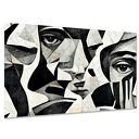 Obraz nowoczesny abstrakcja twarze 39 czarno-biały 120x80 canvas loft glamour
