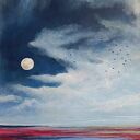 Pomiędzy nocą a świtem - obraz akrylowy 50x40 cm (pejzaż) na płótnie