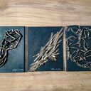 TRYPTYK RELIEF ŚCIENNY - MALARSTWO RZEŹBIARSKIE - 3 w cenie 2szt