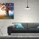 Obraz na płótnie Jesienne drzewo z ławką 120x80 cm