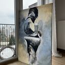 Lovers 120x70 - duży obraz pastelowy do sypialni i salonu