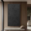 Płaskorzeźba ścienna 80x160 cm - elegancka pastelowa czerń
