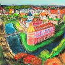 Lidzbark Warmiński - obraz akrylowy pejzaż Warmia