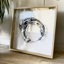 Black Ring 2 - abstrakcyjna wycinanka Enso z czarnego papieru (bez ramy)
