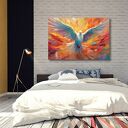 Kolorowy obraz gołębia na płótnie 120x80 cm