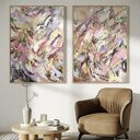 Zestaw 2 obrazów 100x70 cm na płótnie - różowa abstrakcja