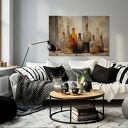 Obraz do kuchni - MARTWA NATURA Z BUTELKAMI NA PARAPECIE VINTAGE RUSTYKALNY KLIMAT - 70x50 cm (10340