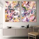 Zestaw obrazów 100x70 cm - abstrakcja na płótnie z akrylu