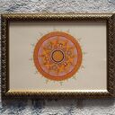 Ręcznie malowana mandala obrazek ORANGE