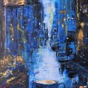Obraz akrylowy pt. New York caffee, 40x50x2 cm, płótno