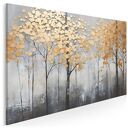 Obraz do salonu - ZŁOTY LAS DRZEWA Z LIŚĆMI PEJZAŻ - 70x50 cm