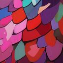 Obraz Gołąb 4 - kolorowa abstrakcja na płótnie 120x80 cm