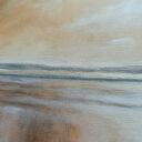 PEJZAŻ W BRĄZACH, ZŁOCIE I POMARAŃCZACH -obraz akrylowy 70/60 cm