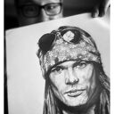 Axl Rose - seria Ikony A3 - rysunek ołówkiem dla fana muzyki