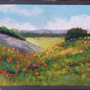 Letnia Łąka - pastelowy rysunek kwiatów 18x24 cm (suchy pastel)