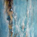 Blue Lagoon 5 - abstrakcyjny obraz ręcznie malowany akrylem na płótnie 60 x 80 cm