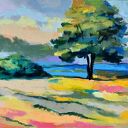 Pejzaż w pastelach suchych 18x24 cm - oryginalna praca bez ramy